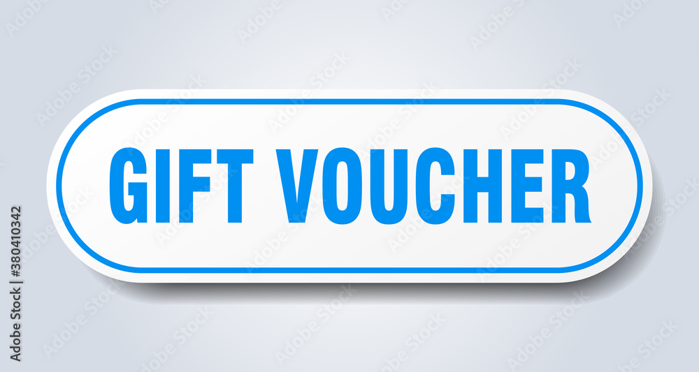 gift voucher sign. rounded isolated button. white sticker