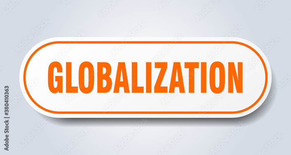 globalization sign. rounded isolated button. white sticker globalization sign. rounded isolated button. white sticker