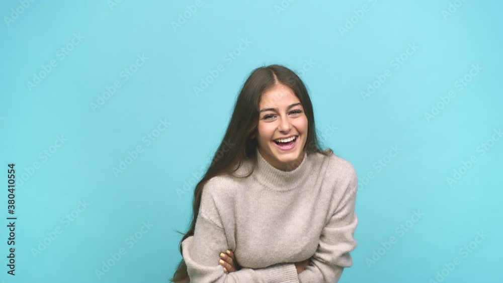 Young caucasian woman laughing and having fun Young caucasian woman laughing and having fun
