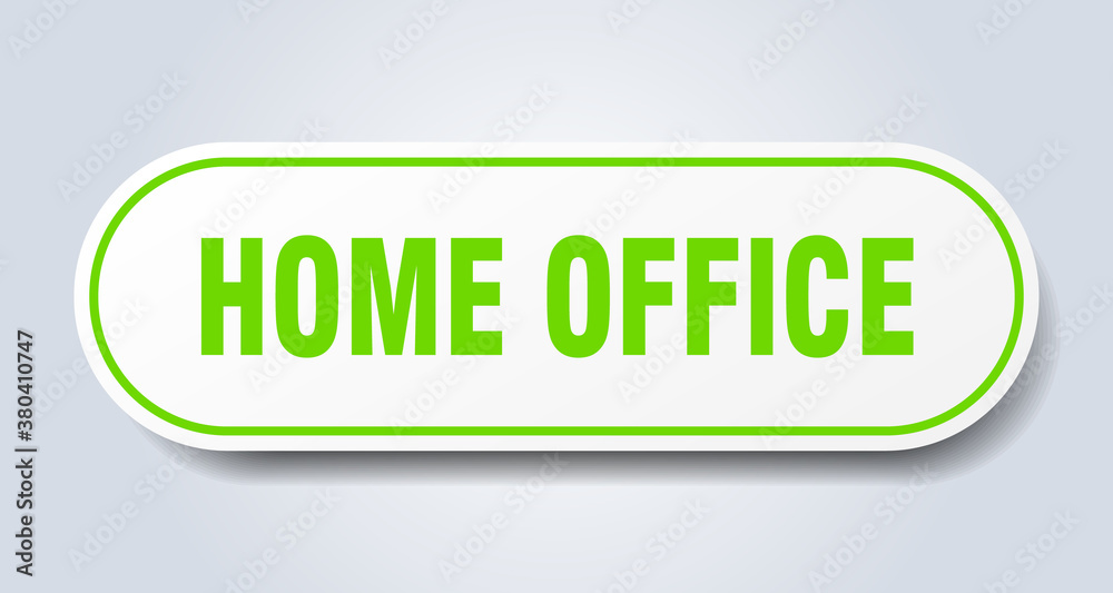 home office sign. rounded isolated button. white sticker home office sign. rounded isolated button. white sticker
