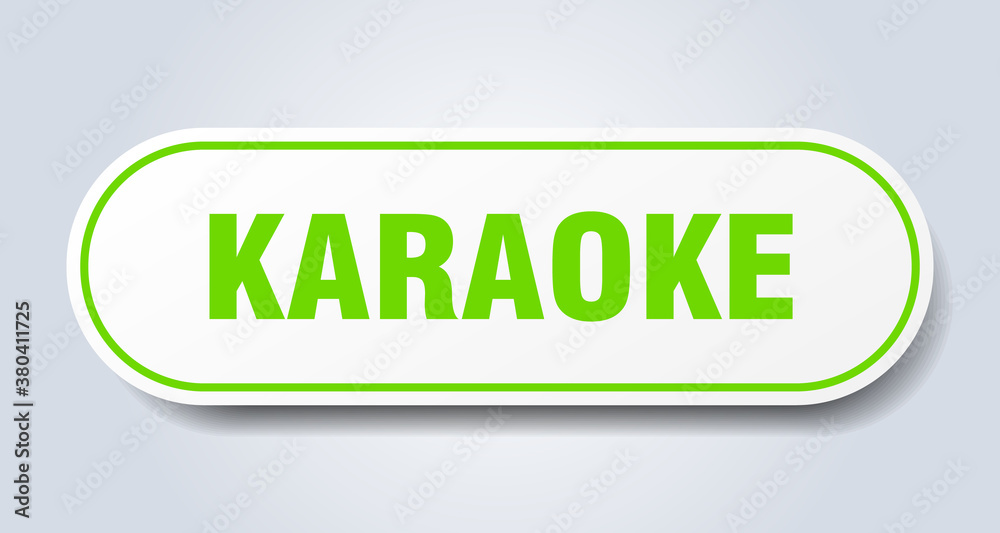 karaoke sign. rounded isolated button. white sticker karaoke sign. rounded isolated button. white sticker