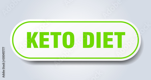 keto diet sign. rounded isolated button. white sticker