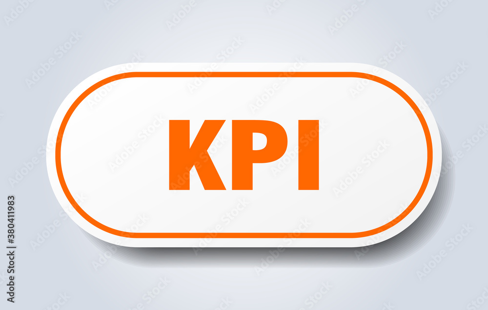 kpi sign. rounded isolated button. white sticker kpi sign. rounded isolated button. white sticker