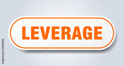 leverage sign. rounded isolated button. white sticker