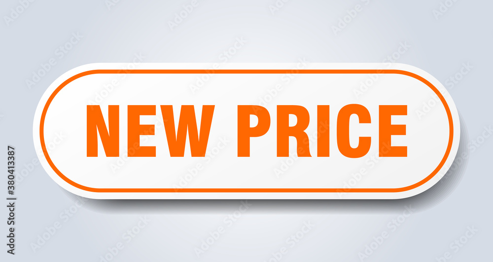 new price sign. rounded isolated button. white sticker new price sign. rounded isolated button. white sticker
