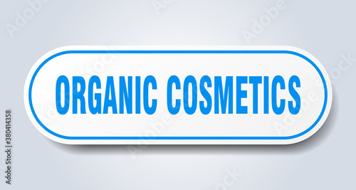 organic cosmetics sign. rounded isolated button. white sticker