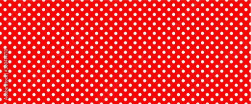Red, polka dot jersey pattern. Pois, polka dots memphis style. Flat vector seamless dotted pattern. Vintage, abstract geometric wallpaper or banner. Christmas ( xmas ). Point, round signs. photo