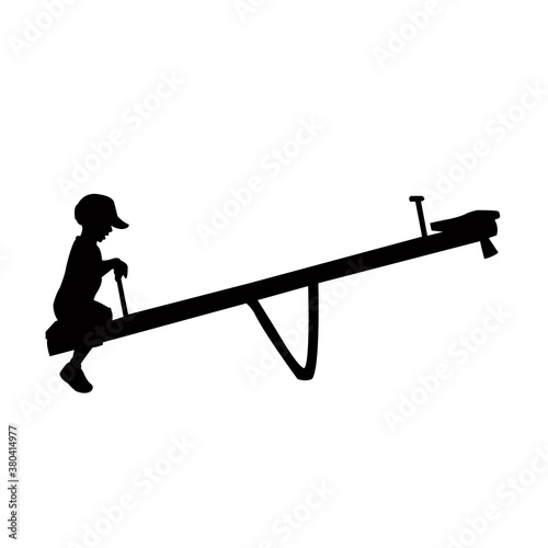 a child playing at park, silhouette vector