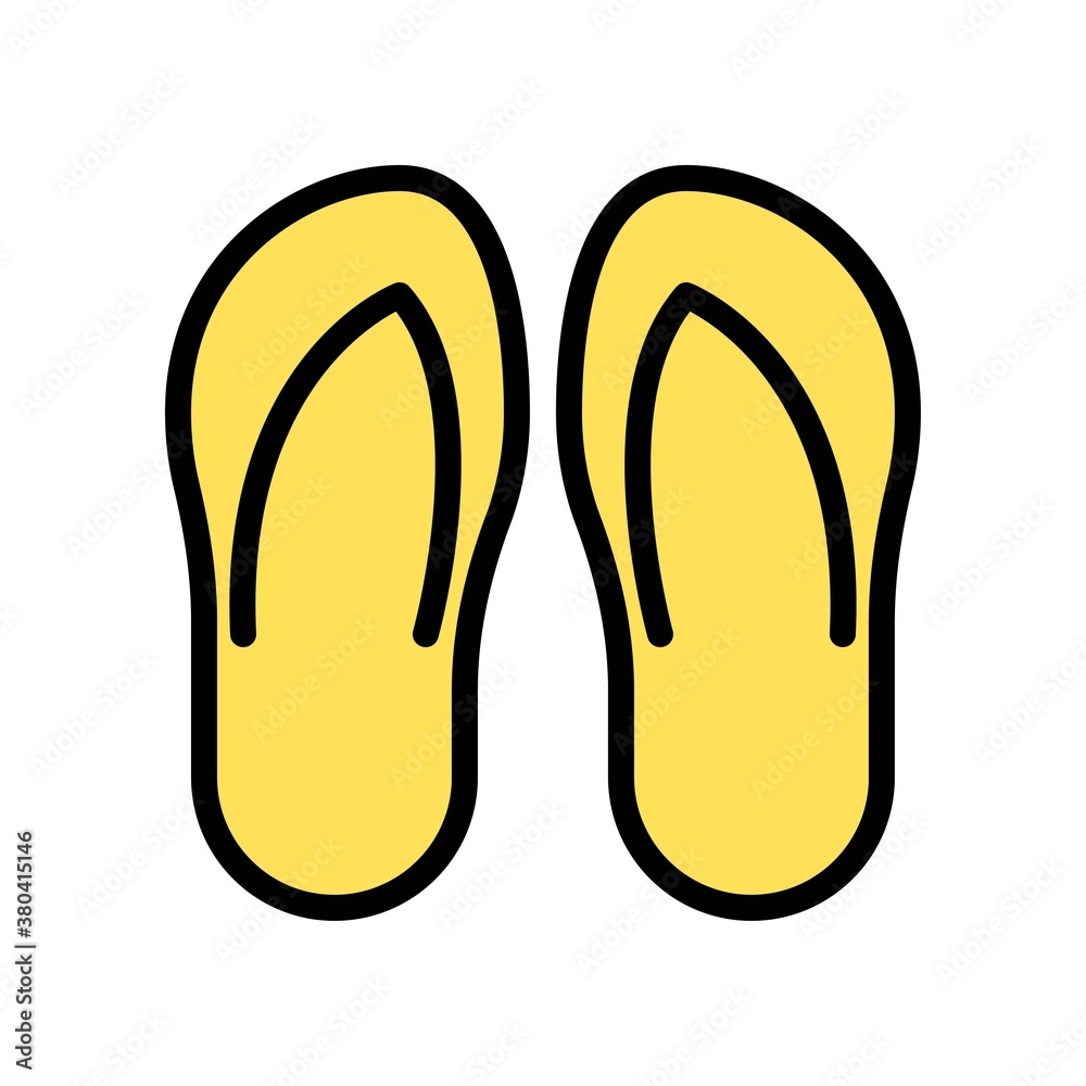 summer beach or holiday related summer beach slippers or footwear vector with editable stroke, summer beach or holiday related summer beach slippers or footwear vector with editable stroke,