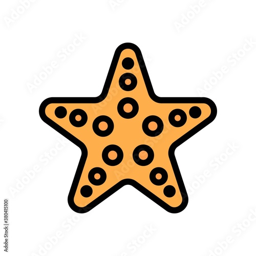 summer beach or holiday related summer beach star fish vector with editable stroke,