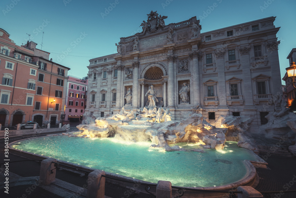 Trevi fountain,, early morning, Rome, Italy