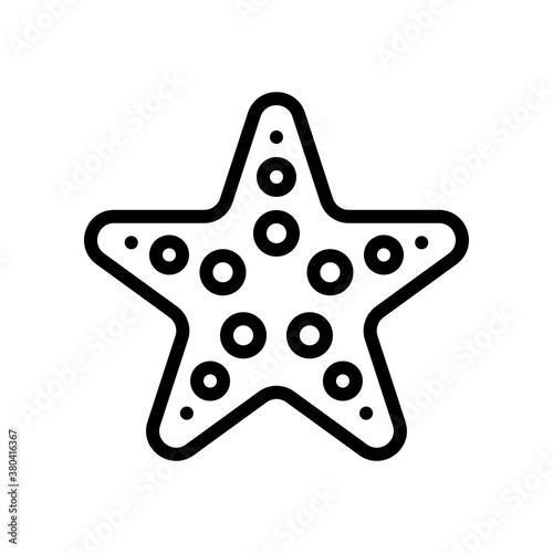 summer beach or holiday related summer beach star fish vector in lineal style,