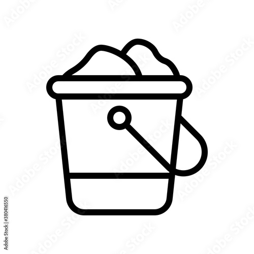 summer beach or holiday related summer beach sand bucket with handle vector in lineal style,