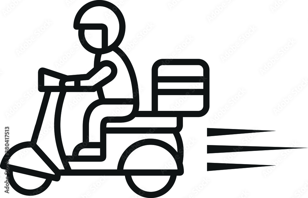 Fast delivery icon. Shipping fast delivery man riding motorcycle icon Fast delivery icon. Shipping fast delivery man riding motorcycle icon