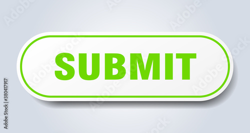 submit sign. rounded isolated button. white sticker