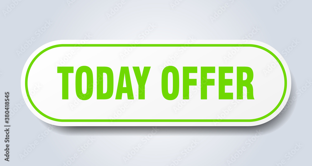 today offer sign. rounded isolated button. white sticker today offer sign. rounded isolated button. white sticker