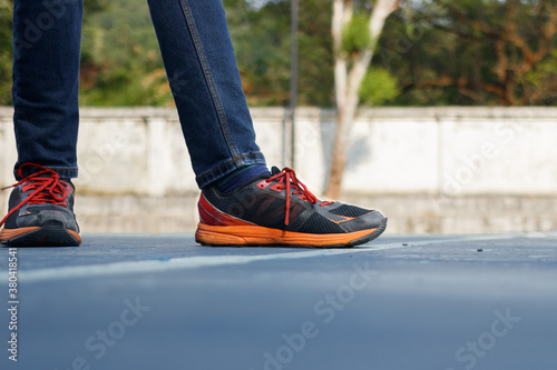 Person standing on a Basketball Court