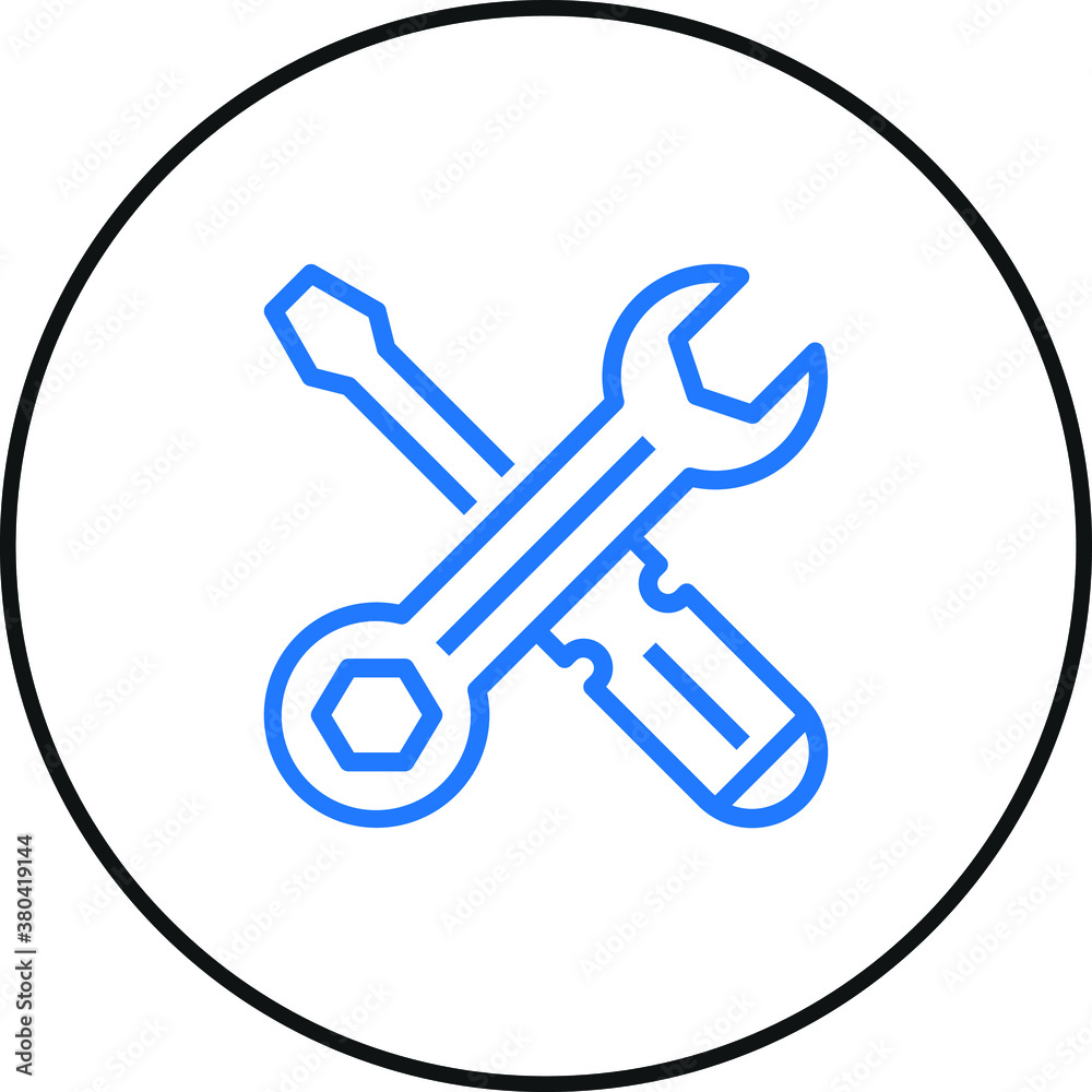 tools icon. Repair icon. screw driver and wrench tools vector icon flat isolated sign tools icon. Repair icon. screw driver and wrench tools vector icon flat isolated sign