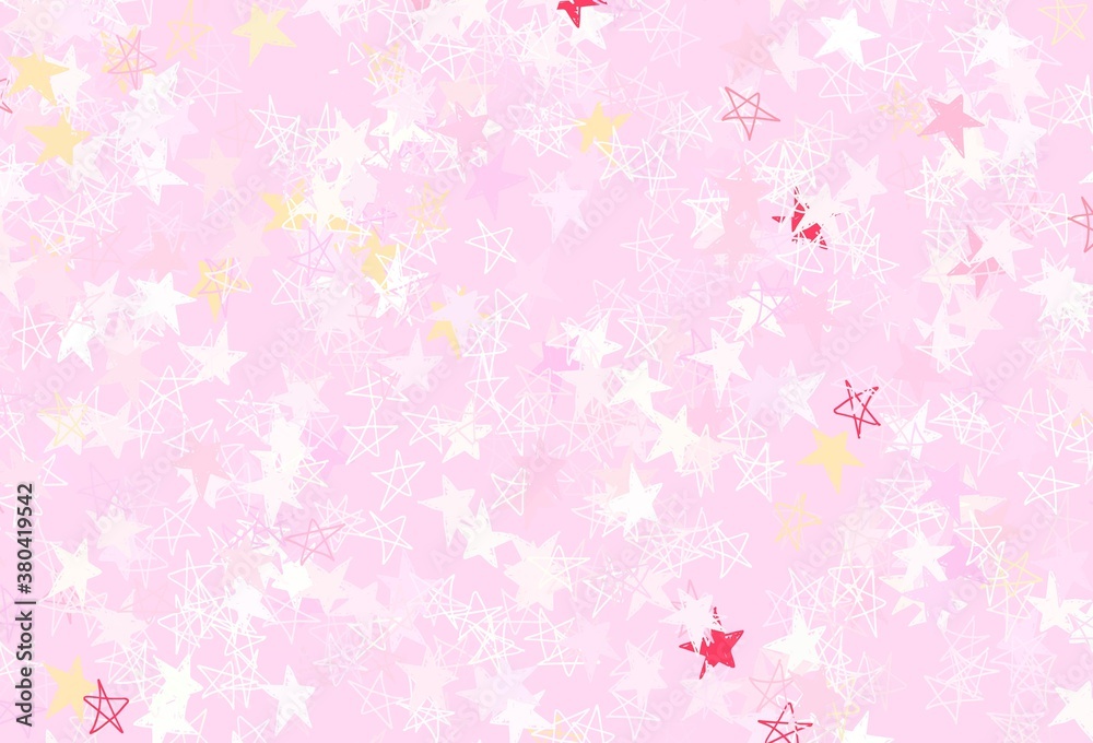 Light Pink, Yellow vector texture with beautiful stars. Light Pink, Yellow vector texture with beautiful stars.