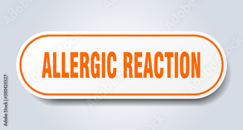 allergic reaction sign. rounded isolated button. white sticker