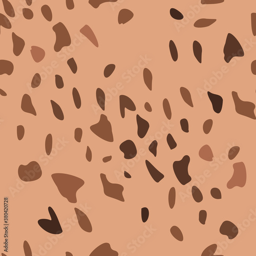 Seamless pattern created by several objects set to Spotted hyena stripe