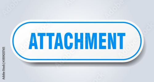 attachment sign. rounded isolated button. white sticker