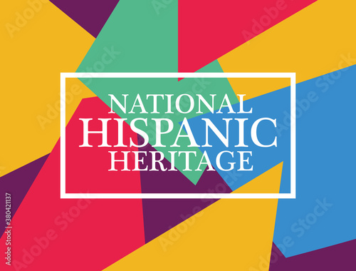 national hispanic heritage label in multicolor background