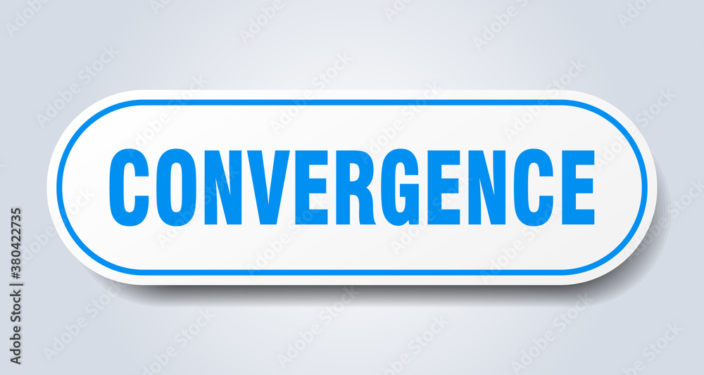 convergence sign. rounded isolated button. white sticker convergence sign. rounded isolated button. white sticker