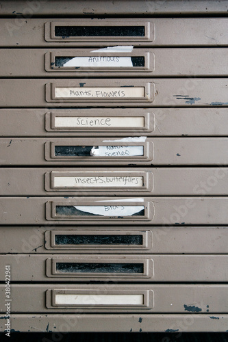 File cabinet drawers at a nature preserve photo