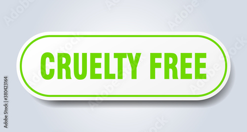 cruelty free sign. rounded isolated button. white sticker