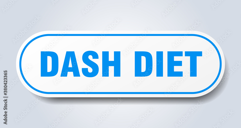 dash diet sign. rounded isolated button. white sticker dash diet sign. rounded isolated button. white sticker
