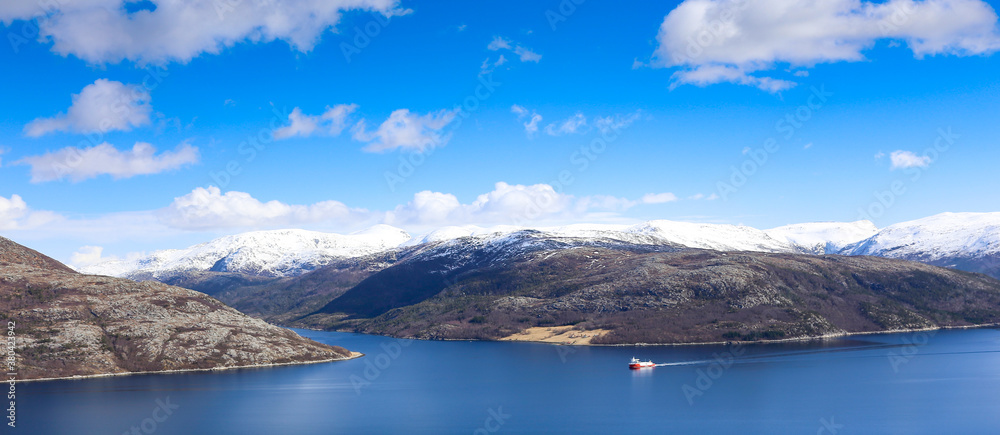 Fishfarmed boat out of the Velfjord in Nordland county