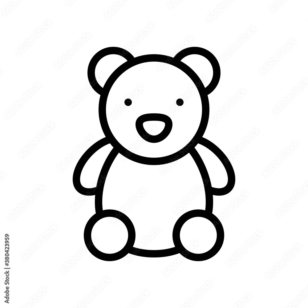 baby toy related baby tedy bear with hand and legs for baby or kids vectors in lineal style,