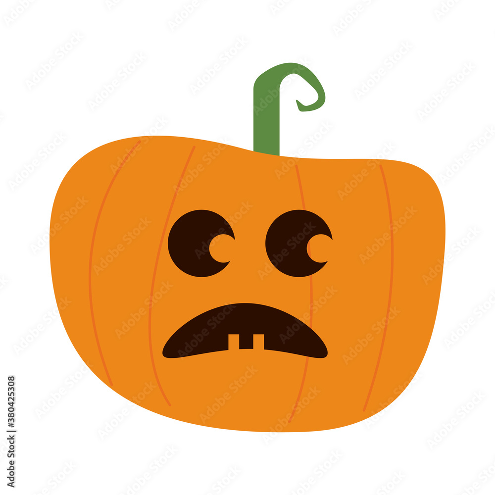 halloween pumpkin with face flat style icon halloween pumpkin with face flat style icon