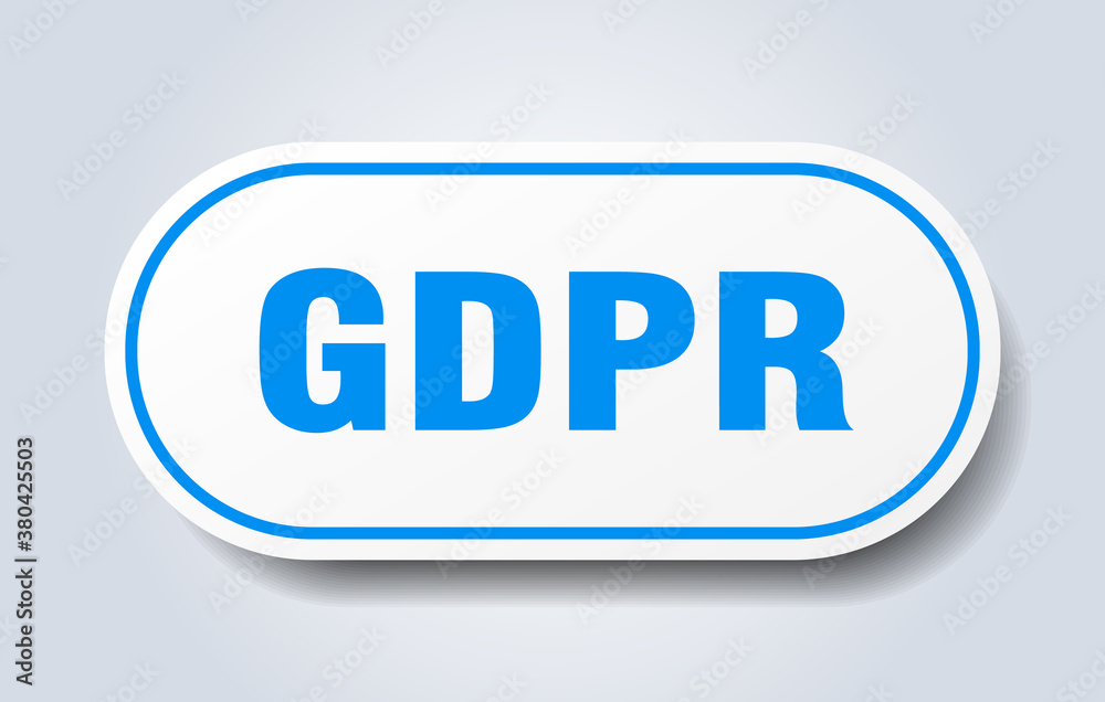 gdpr sign. rounded isolated button. white sticker gdpr sign. rounded isolated button. white sticker