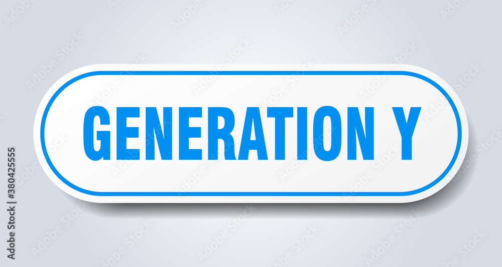 generation y sign. rounded isolated button. white sticker generation y sign. rounded isolated button. white sticker