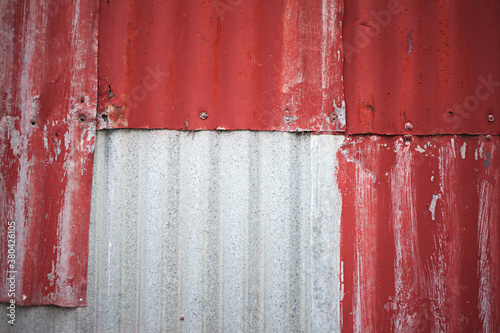 beautiful textured, old and weathered patina on corrugated tin sheds and fences photo