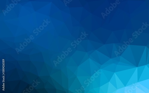 Light BLUE vector low poly cover. Triangular geometric sample with gradient. Brand new style for your business design.