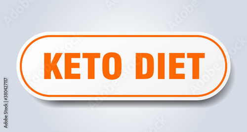 keto diet sign. rounded isolated button. white sticker