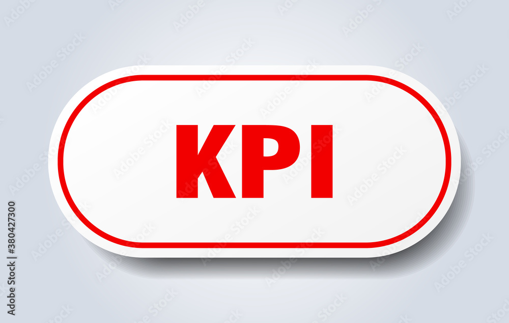 kpi sign. rounded isolated button. white sticker kpi sign. rounded isolated button. white sticker