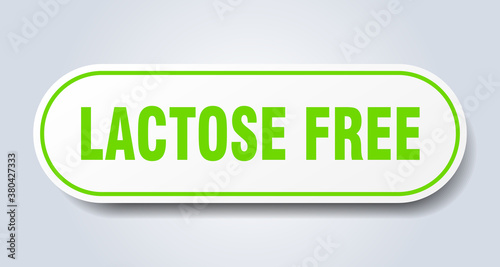 lactose free sign. rounded isolated button. white sticker