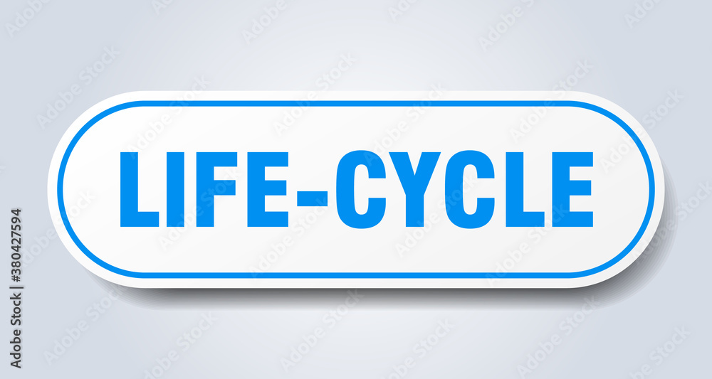 life-cycle sign. rounded isolated button. white sticker life-cycle sign. rounded isolated button. white sticker