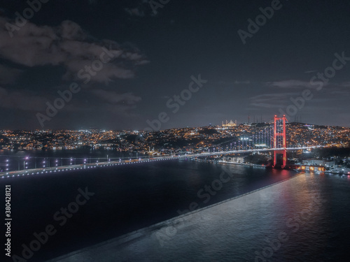 Bosphorus bridge at night