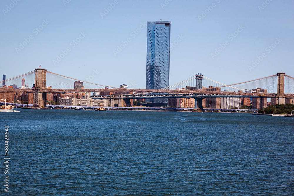 Brooklyn Bridge with Queens view 2 