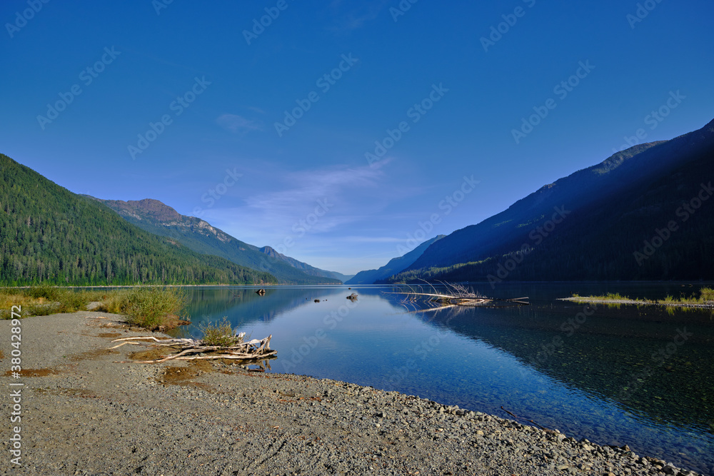 Looking north along Buttle Lake, Strathcona Provincial Park, BC
