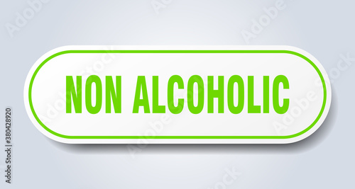 non alcoholic sign. rounded isolated button. white sticker