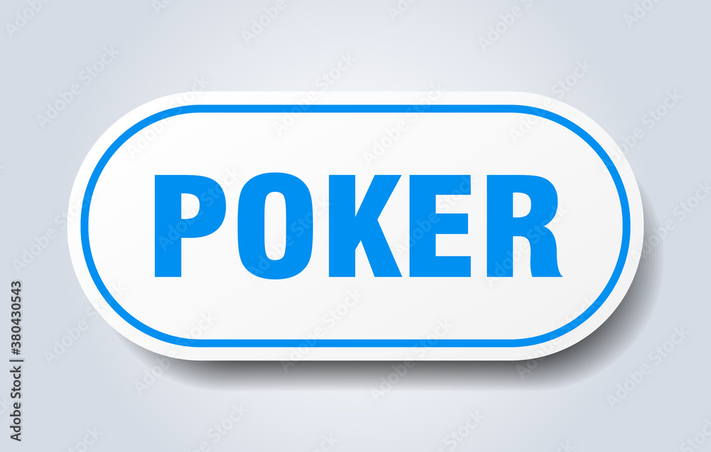 poker sign. rounded isolated button. white sticker poker sign. rounded isolated button. white sticker