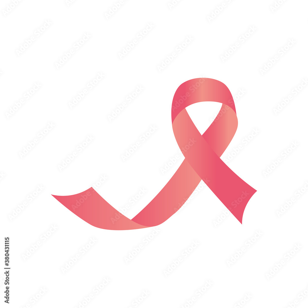 ribbon of breast cancer icon, flat style ribbon of breast cancer icon, flat style