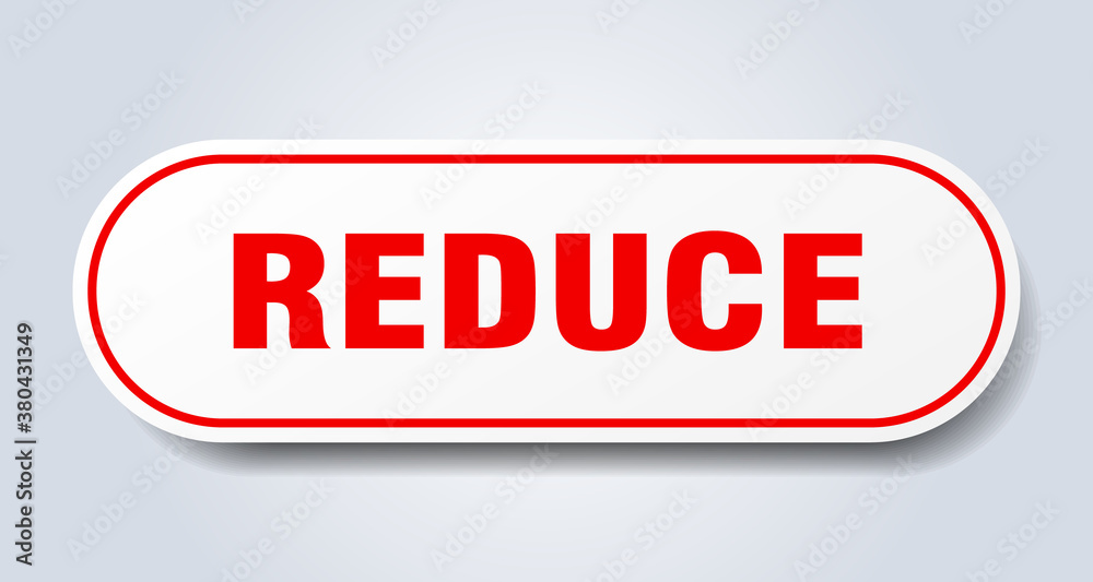 reduce sign. rounded isolated button. white sticker reduce sign. rounded isolated button. white sticker