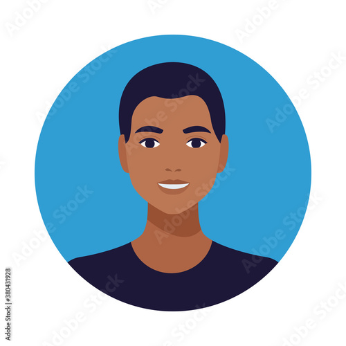 afro man avatar character isolated icon